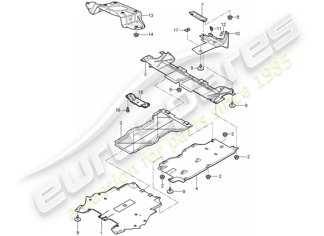 Porsche Boxster 987 (2008) adornos Diagrama de piezas