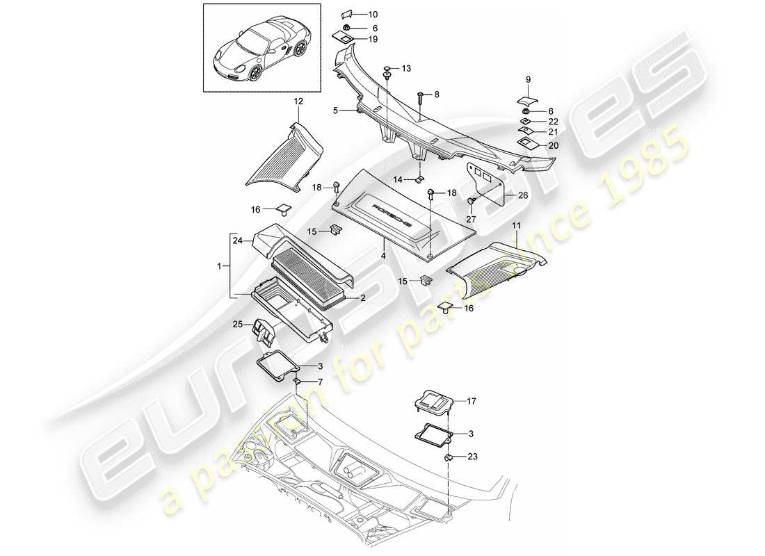 Porsche Boxster 987 (2008) FILTRO PARTICULAR Diagrama de piezas