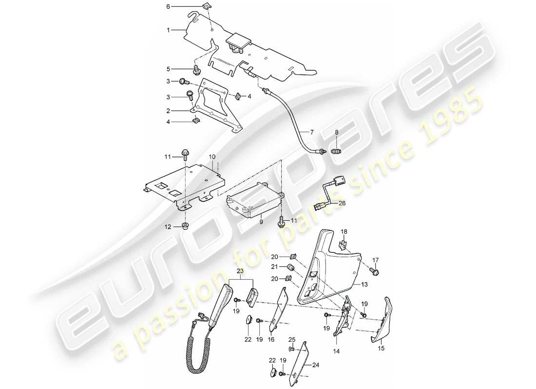 Porsche Boxster 987 (2008) Teléfono Diagrama de piezas