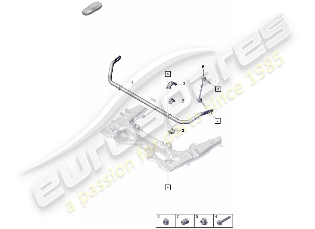 Porsche Boxster Spyder (2019) ESTABILIZADOR Diagrama de piezas