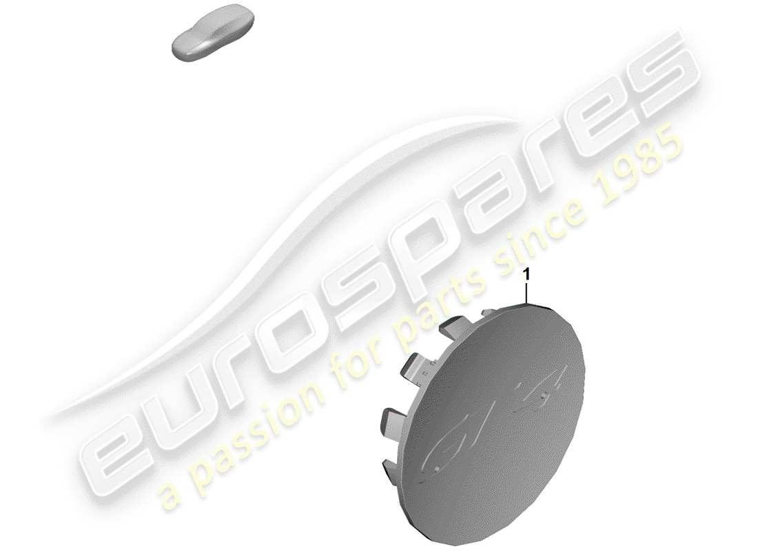 Porsche Boxster Spyder (2019) TAPA DE RUEDA Diagrama de piezas