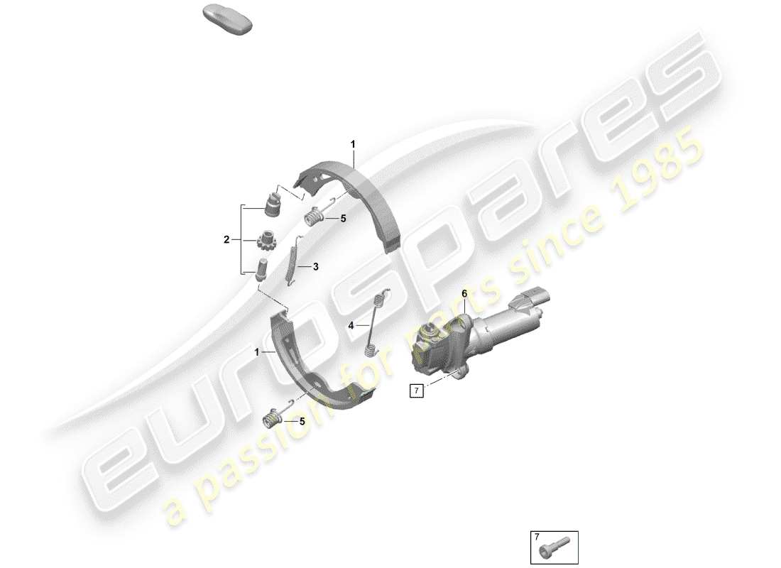 Porsche Boxster Spyder (2019) PARKING BRAKE Diagrama de piezas