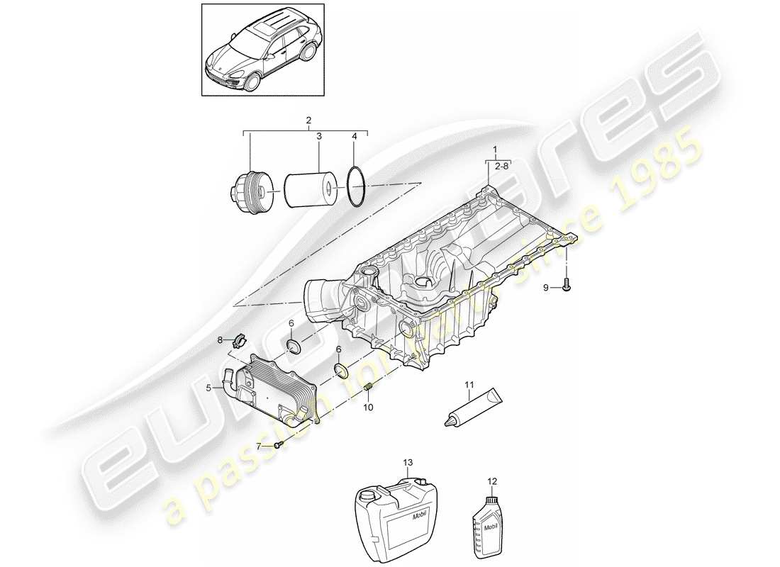 Porsche Cayenne E2 (2015) oil-conducting housing Diagrama de piezas