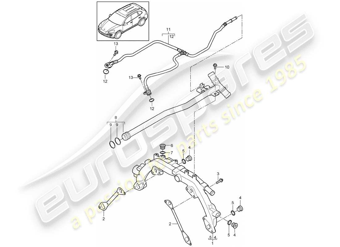 Porsche Cayenne E2 (2015) water cooling 1 Diagrama de piezas