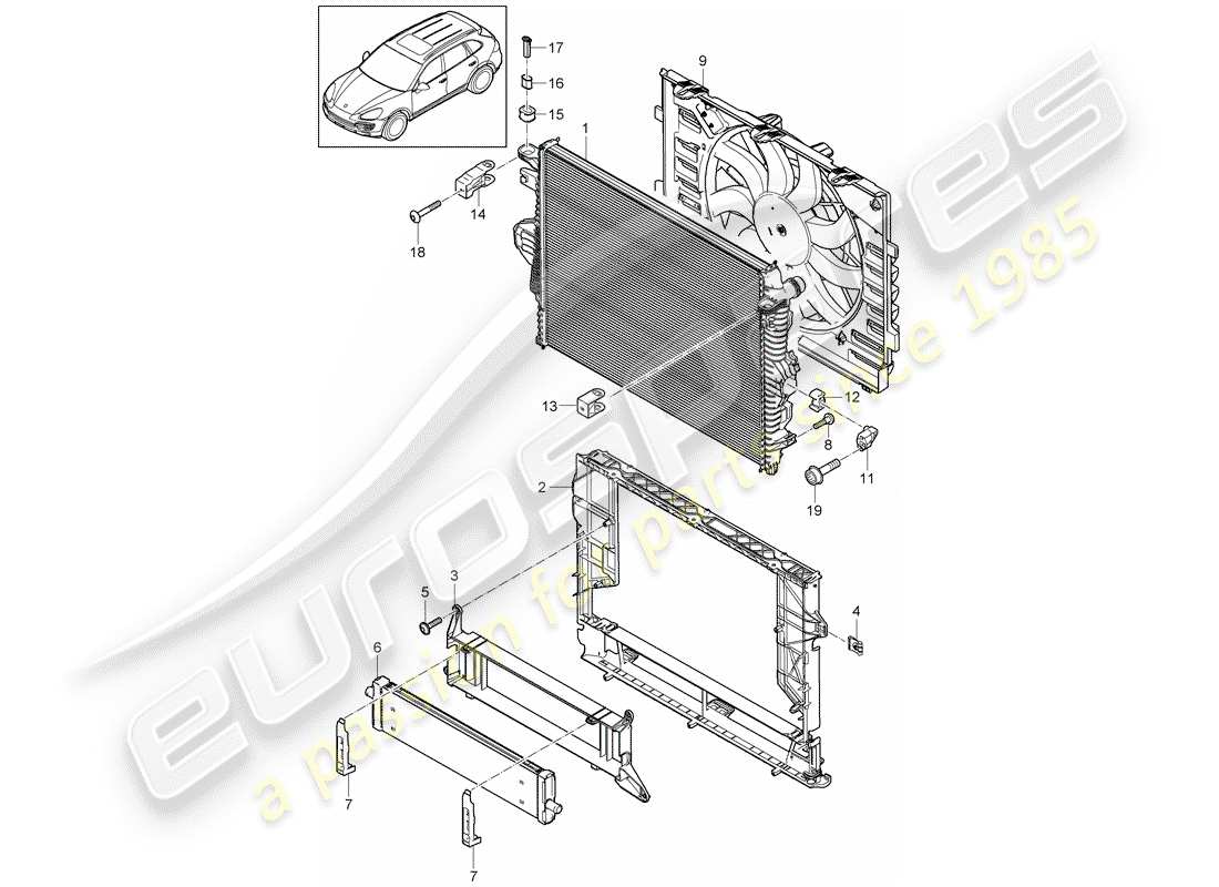 Porsche Cayenne E2 (2015) water cooling 3 Diagrama de piezas