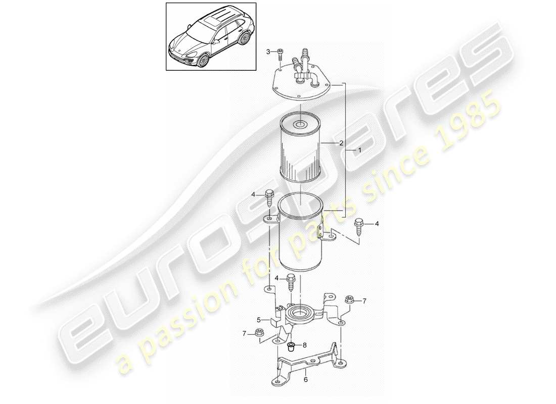 Porsche Cayenne E2 (2015) Fuel System Diagrama de piezas
