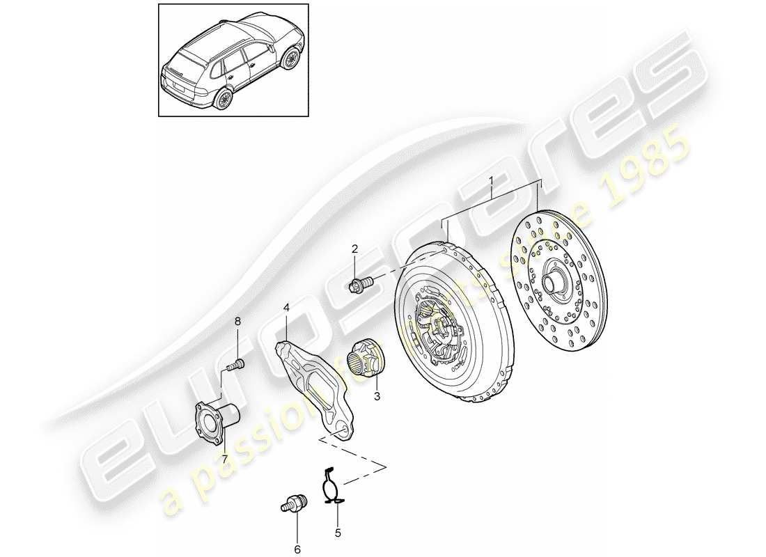 Porsche Cayenne E2 (2015) Embrague Diagrama de piezas
