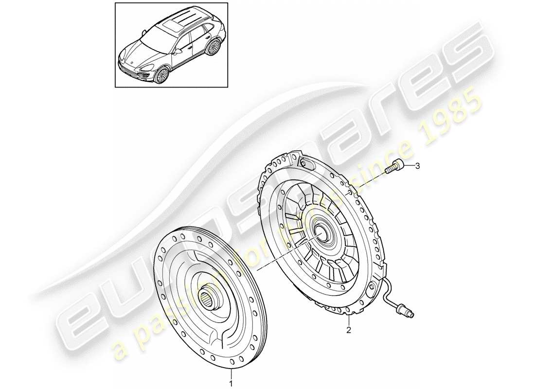 Porsche Cayenne E2 (2015) Embrague Diagrama de piezas