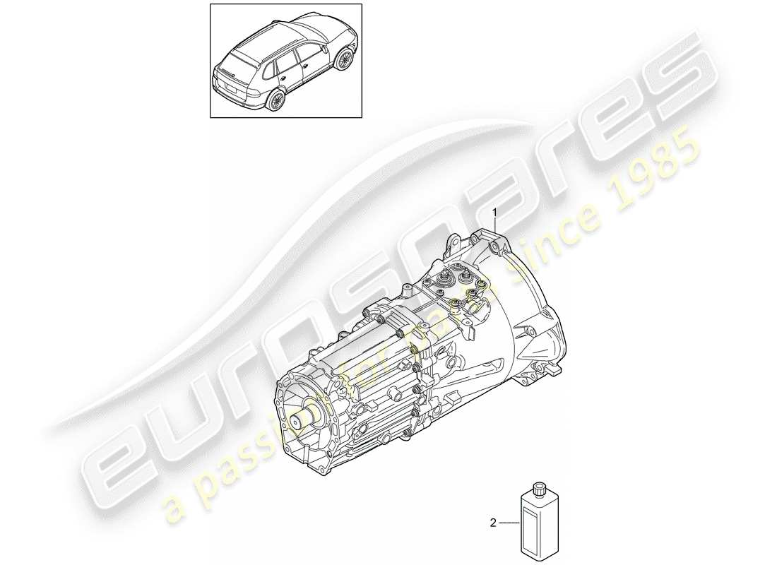 Porsche Cayenne E2 (2015) transmisión de repuesto Diagrama de piezas