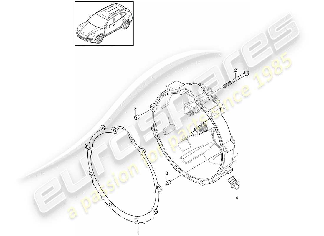 Porsche Cayenne E2 (2015) piezas de montaje para motor y Diagrama de piezas