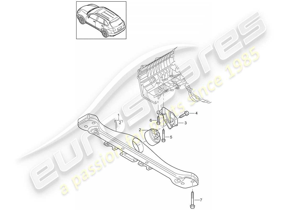 Porsche Cayenne E2 (2015) caja de transferencia Diagrama de piezas