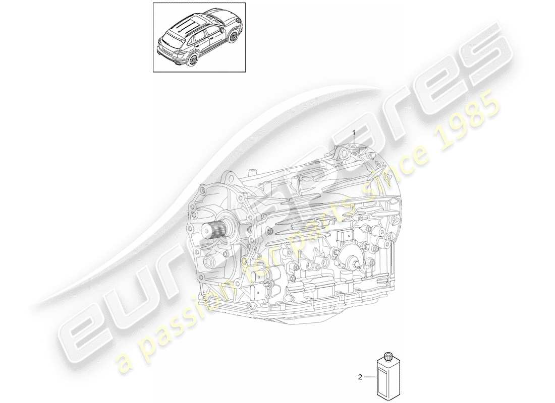 Porsche Cayenne E2 (2015) 8-SPEED caja de cambios automática Diagrama de piezas