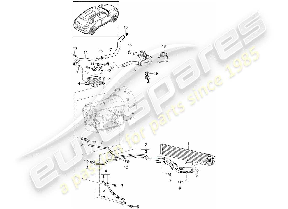 Porsche Cayenne E2 (2015) tiptronic Diagrama de piezas