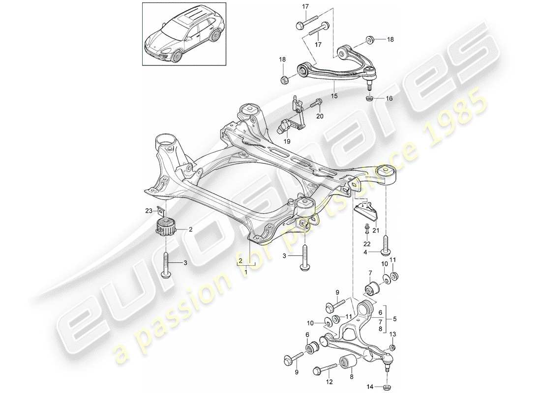 Porsche Cayenne E2 (2015) submarco Diagrama de piezas