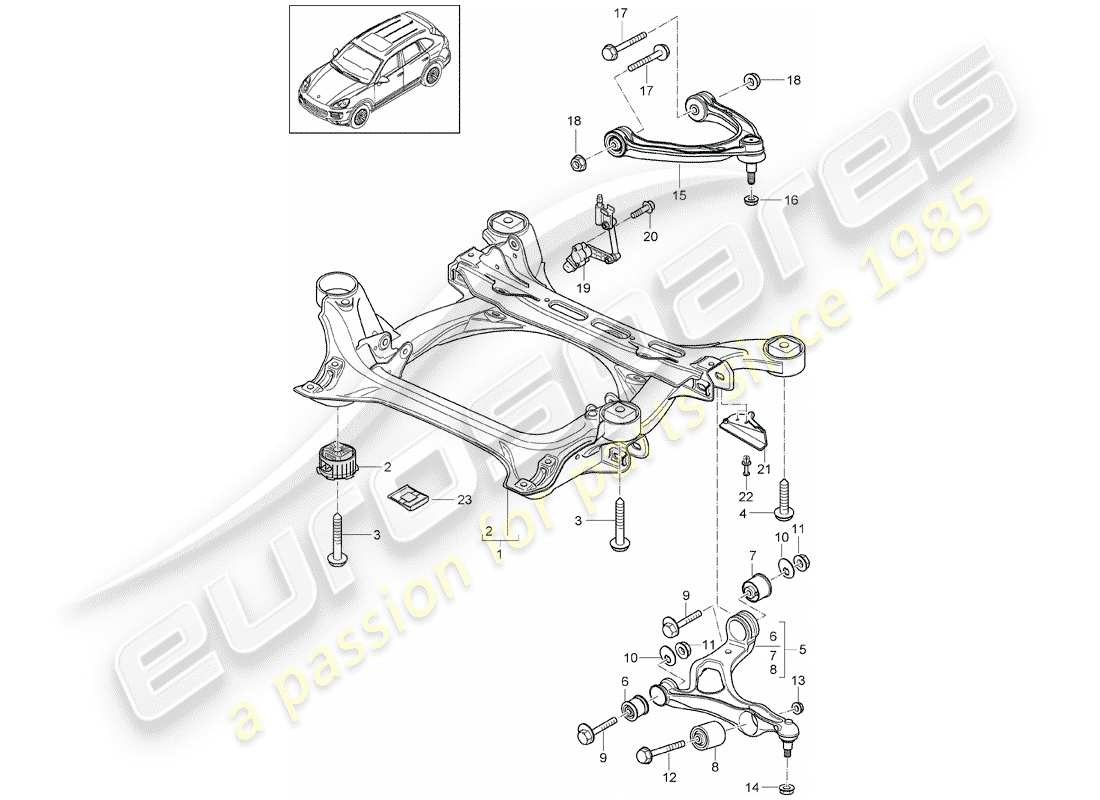 Porsche Cayenne E2 (2015) submarco Diagrama de piezas