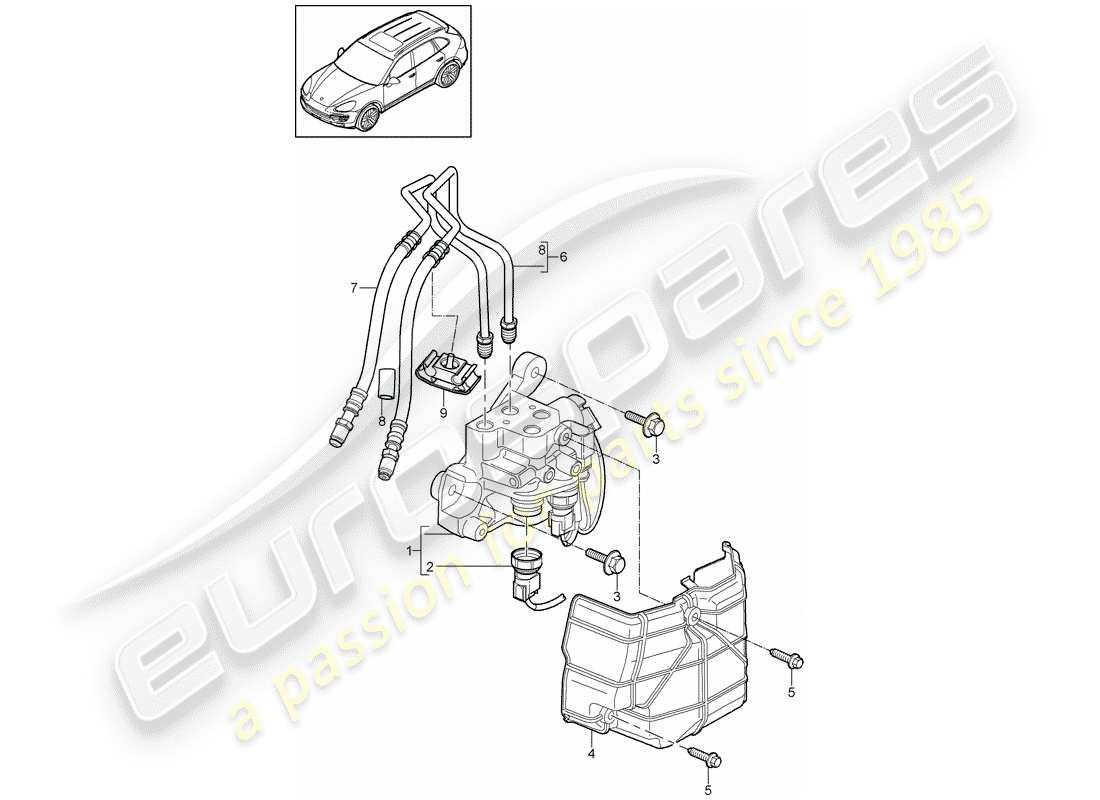 Porsche Cayenne E2 (2015) ESTABILIZADOR Diagrama de piezas