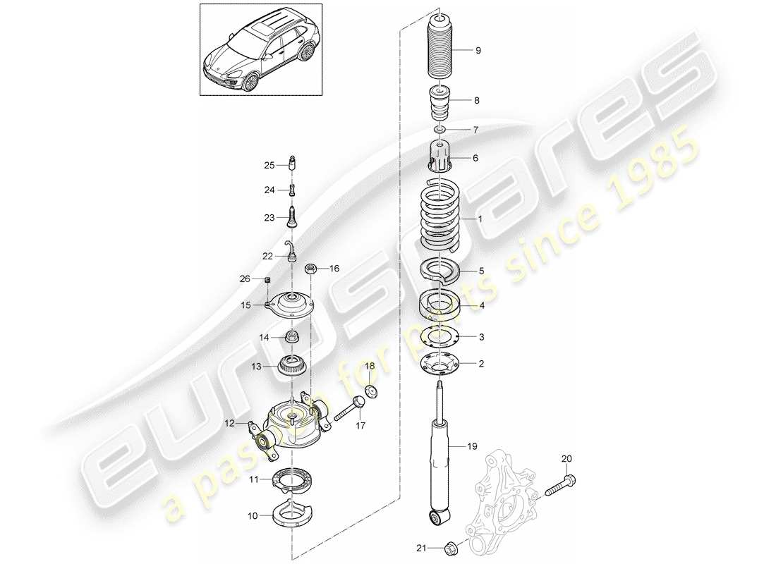 Porsche Cayenne E2 (2015) SUSPENSIÓN Diagrama de piezas