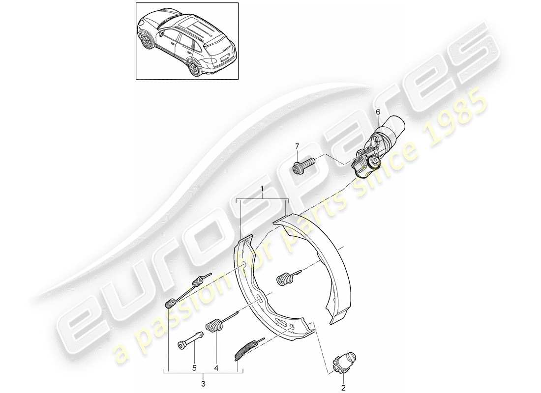 Porsche Cayenne E2 (2015) PARKING BRAKE Diagrama de piezas