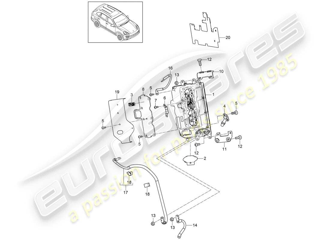 Porsche Cayenne E2 (2015) ELECTRÓNICA DE POTENCIA Y CONTROL - Diagrama de piezas