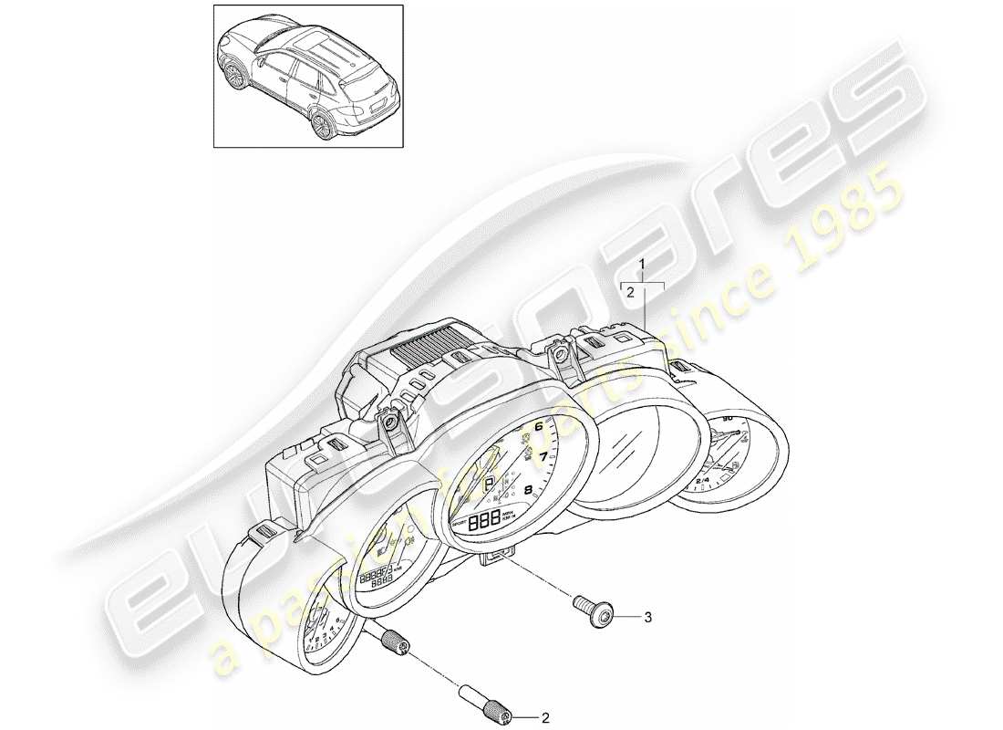 Porsche Cayenne E2 (2015) Instruments Diagrama de piezas