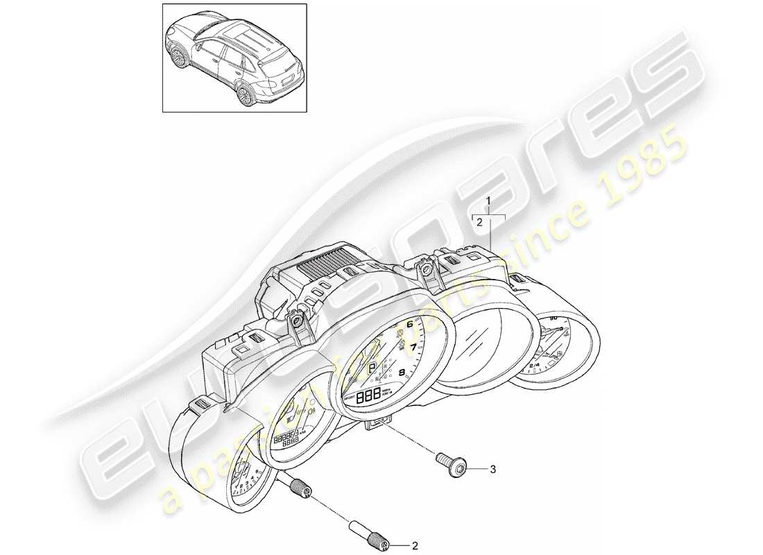 Porsche Cayenne E2 (2015) Combinación de instrumentos Diagrama de piezas