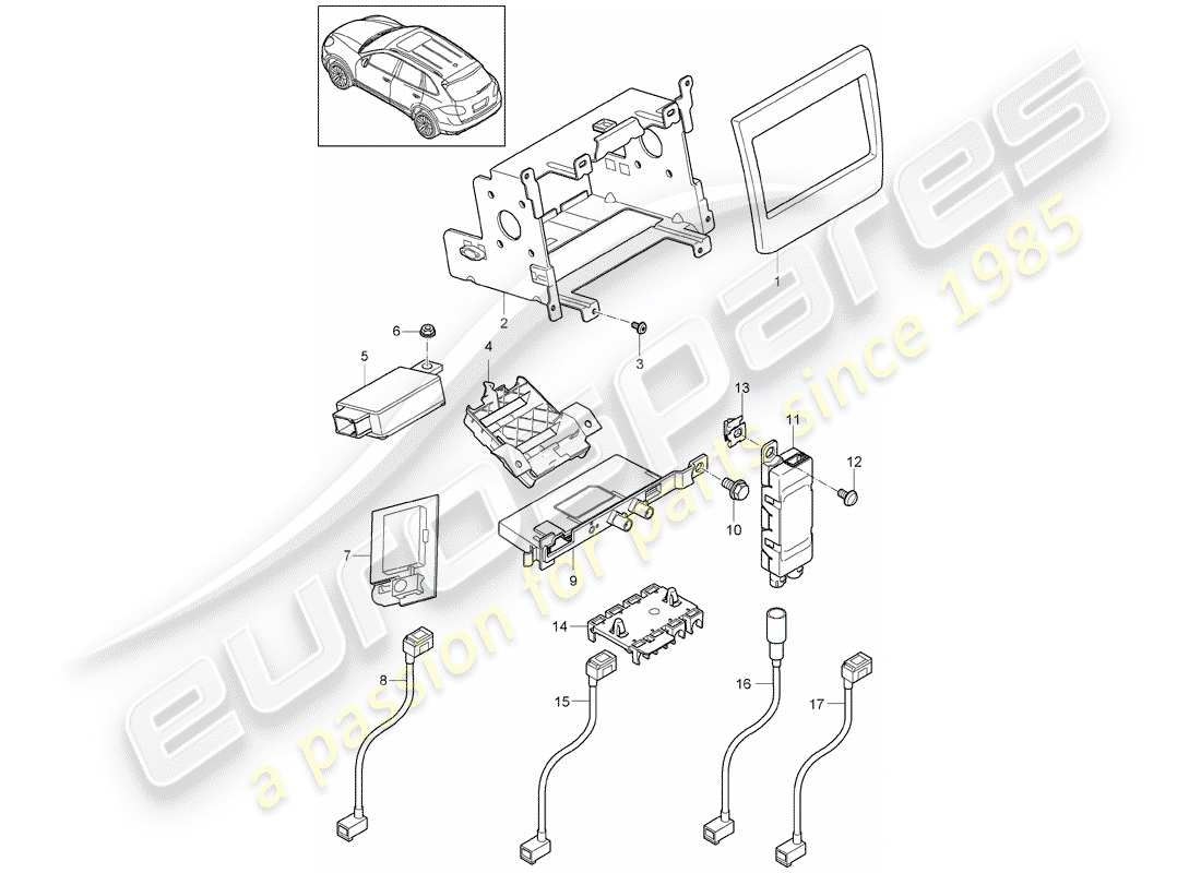 Porsche Cayenne E2 (2015) preparación Diagrama de piezas
