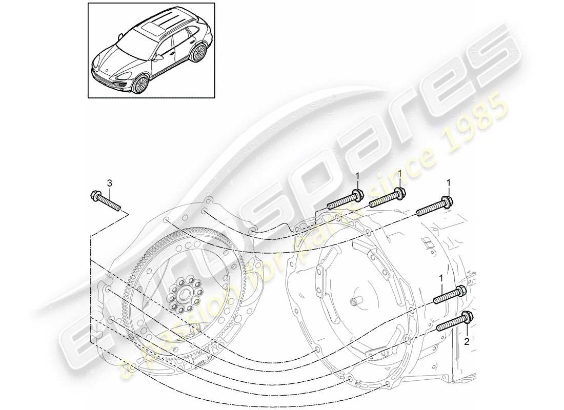 Porsche Cayenne E2 (2018) piezas de montaje para motor y Diagrama de piezas