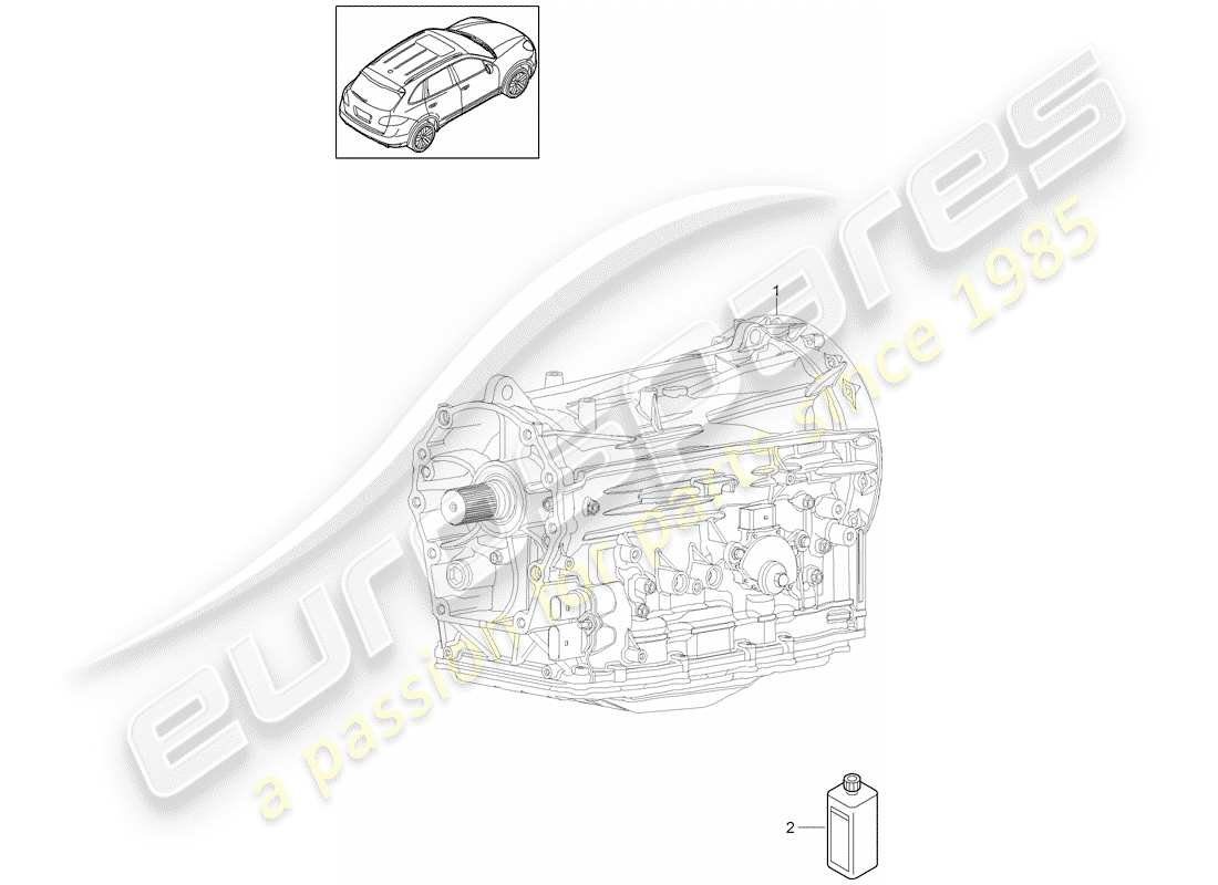 Porsche Cayenne E2 (2018) 8-SPEED caja de cambios automática Diagrama de piezas