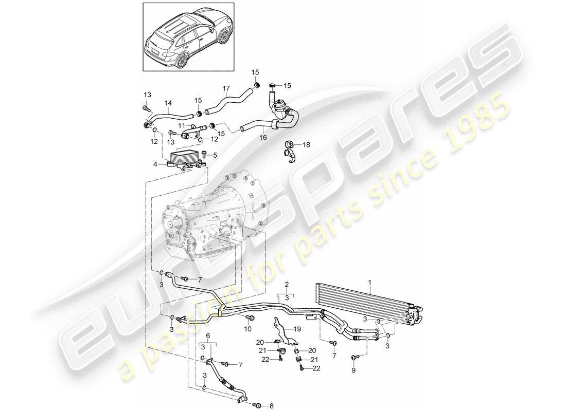 Porsche Cayenne E2 (2018) tiptronic Diagrama de piezas