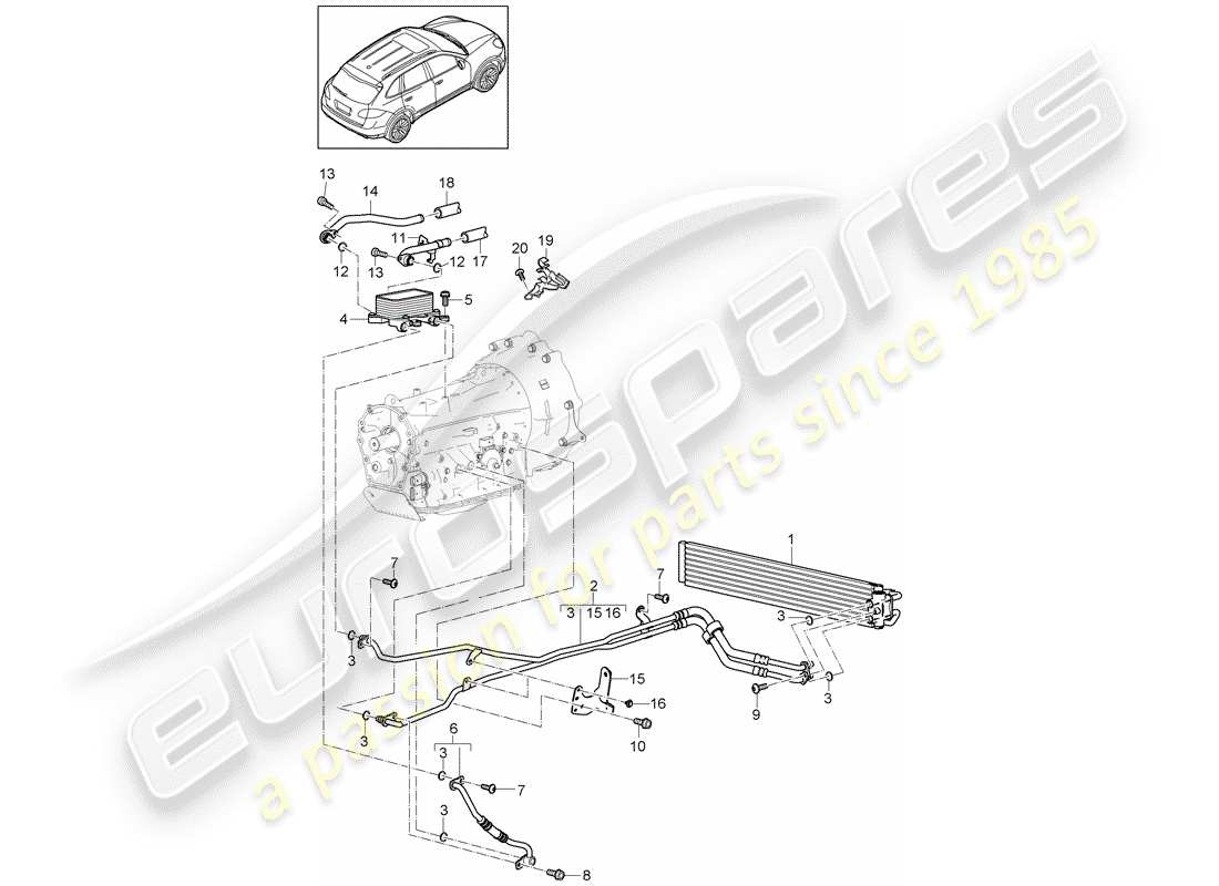 Porsche Cayenne E2 (2018) tiptronic Diagrama de piezas