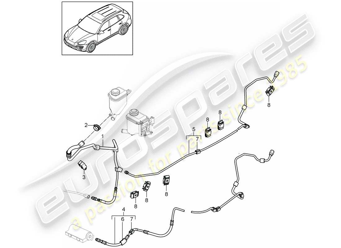 Porsche Cayenne E2 (2018) ESTABILIZADOR Diagrama de piezas
