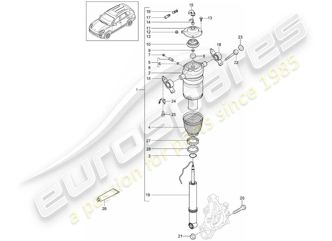 Porsche Cayenne E2 (2018) SUSPENSIÓN Diagrama de piezas