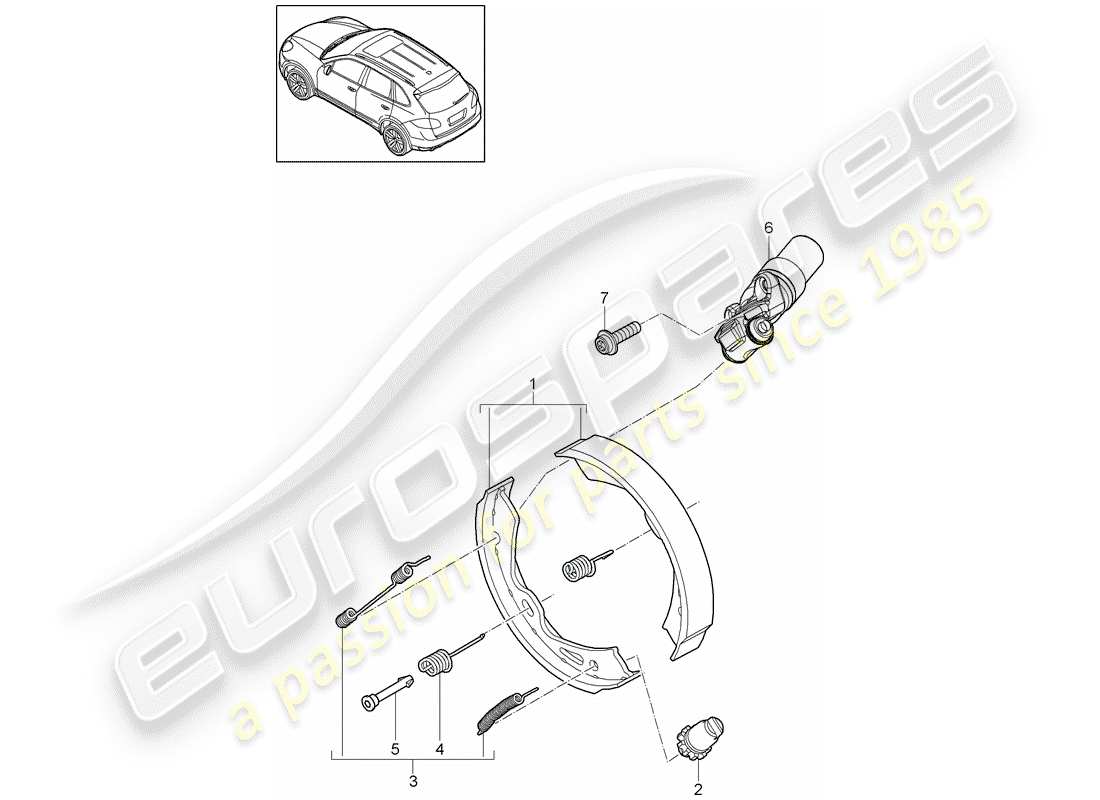 Porsche Cayenne E2 (2018) PARKING BRAKE Diagrama de piezas