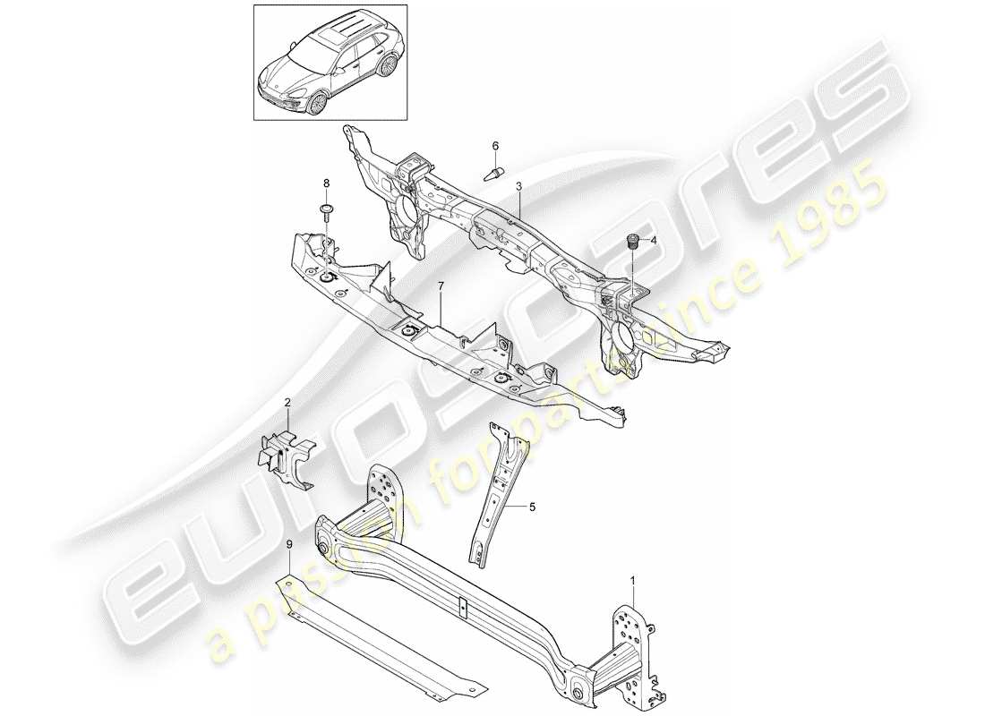 Porsche Cayenne E2 (2018) soporte Diagrama de piezas