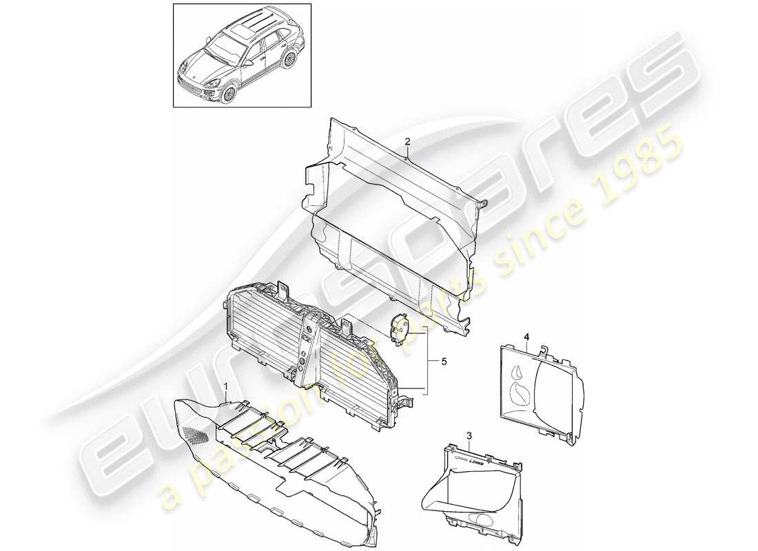 Porsche Cayenne E2 (2018) ducto de aire Diagrama de piezas