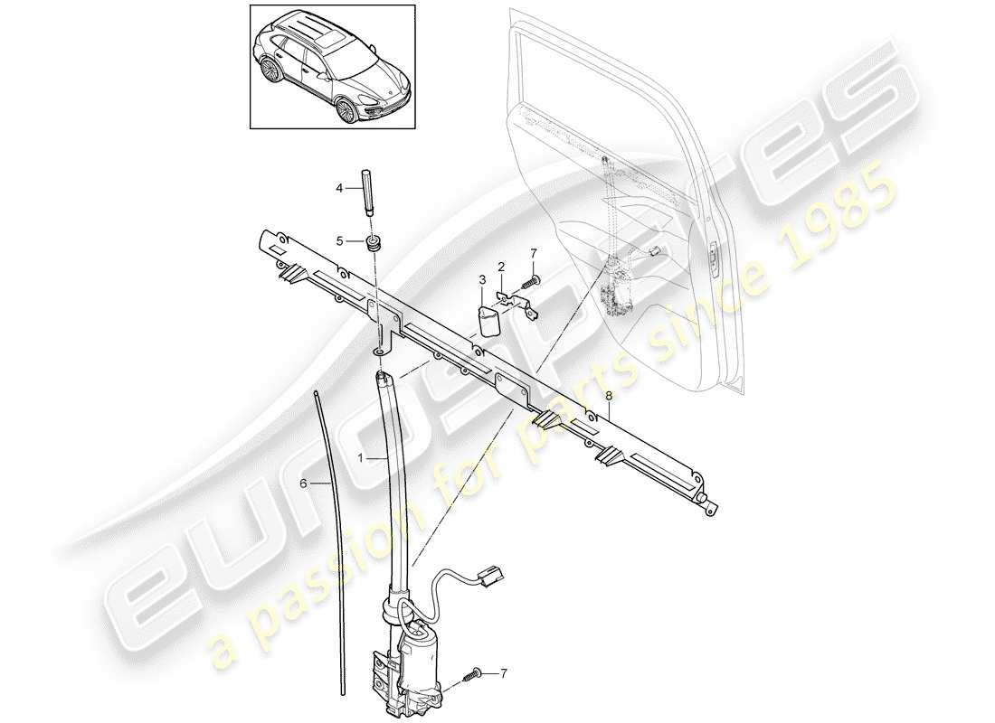 Porsche Cayenne E2 (2018) ciego Diagrama de piezas