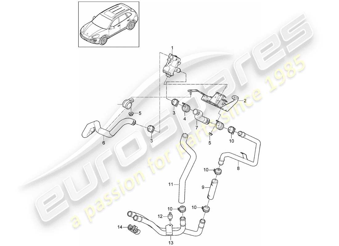Porsche Cayenne E2 (2018) manguera Diagrama de piezas