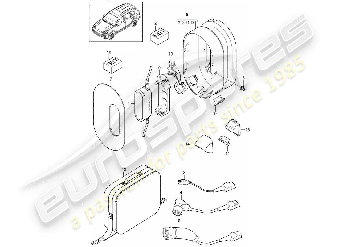 Porsche Cayenne E2 (2018) unidad electronica Diagrama de piezas