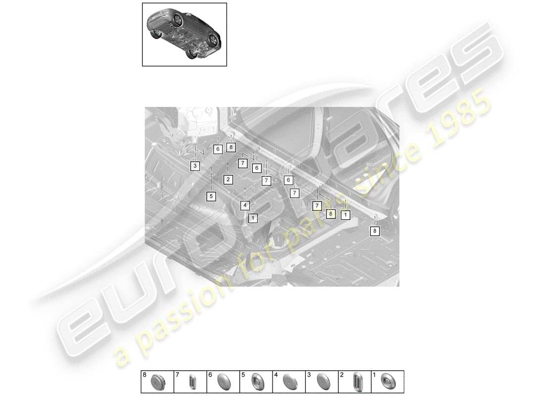 Porsche Cayenne E3 (2018) ENCHUFAR Diagrama de piezas