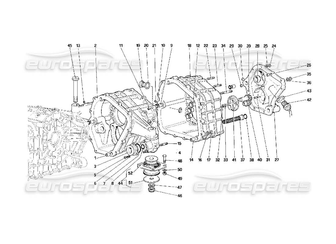 Ferrari F40 Caja de cambios Diagrama de piezas