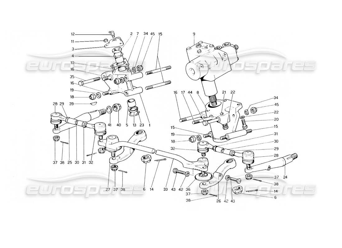 Ferrari 400 GT (mecánico) Enlace de dirección Diagrama de piezas
