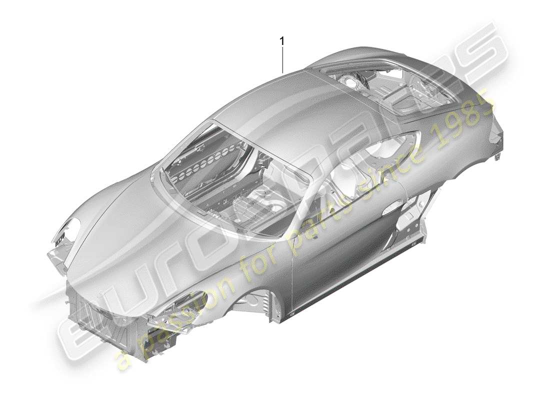 Porsche Cayman GT4 (2016) CUERPO DEL AUTO Diagrama de piezas