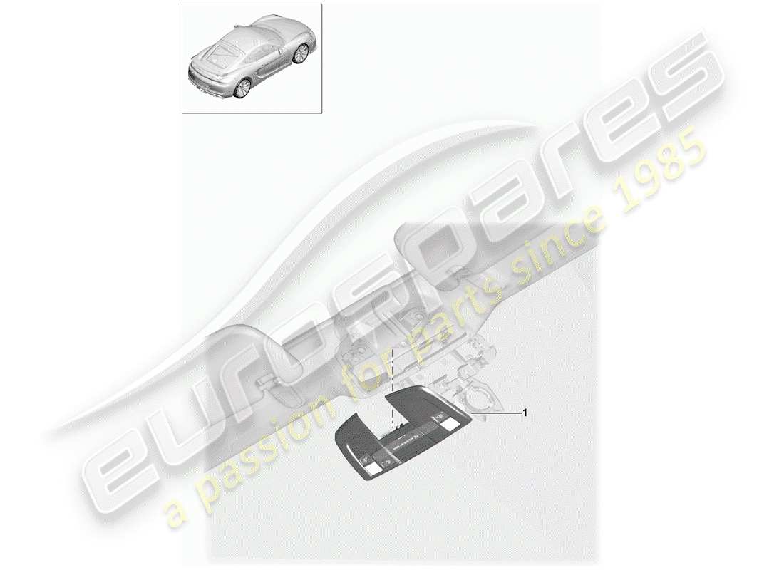 Porsche Cayman GT4 (2016) soporte Diagrama de piezas