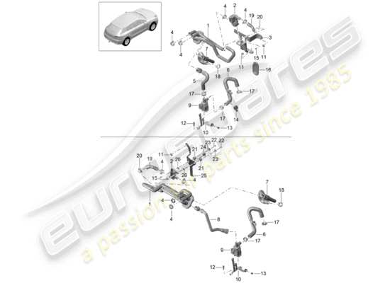 a part diagram from the Porsche Macan (2016) parts catalogue