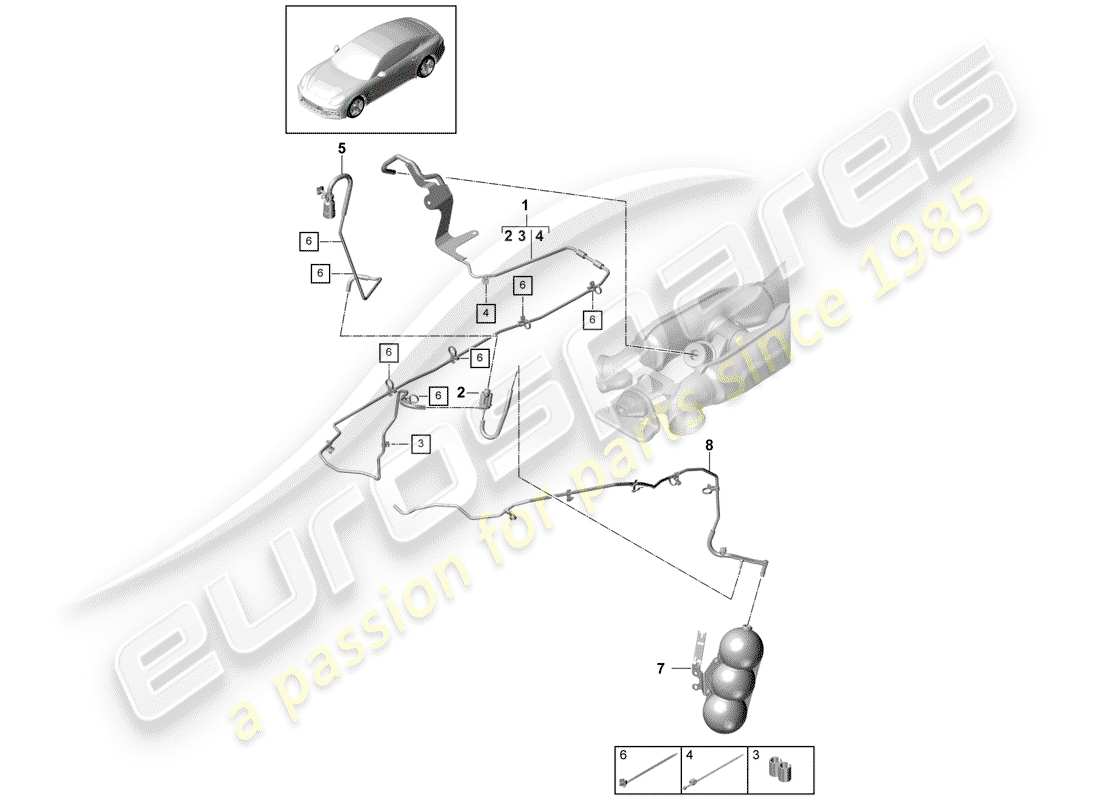 Porsche Panamera 971 (2017) SISTEMA DE VACÍO Diagrama de piezas