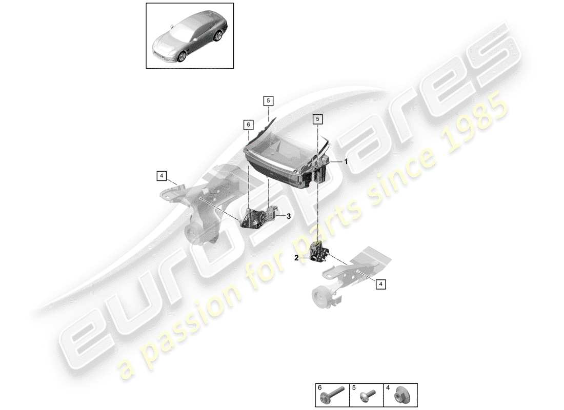 Porsche Panamera 971 (2017) encabezar pantalla Diagrama de piezas