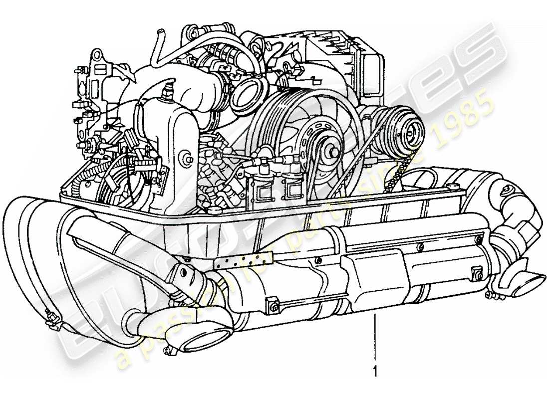 Porsche Replacement catalogue (1970) motor reconstruido Diagrama de piezas