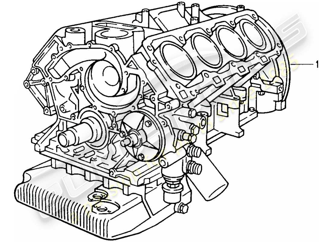 Porsche Replacement catalogue (1970) motor corto Diagrama de piezas