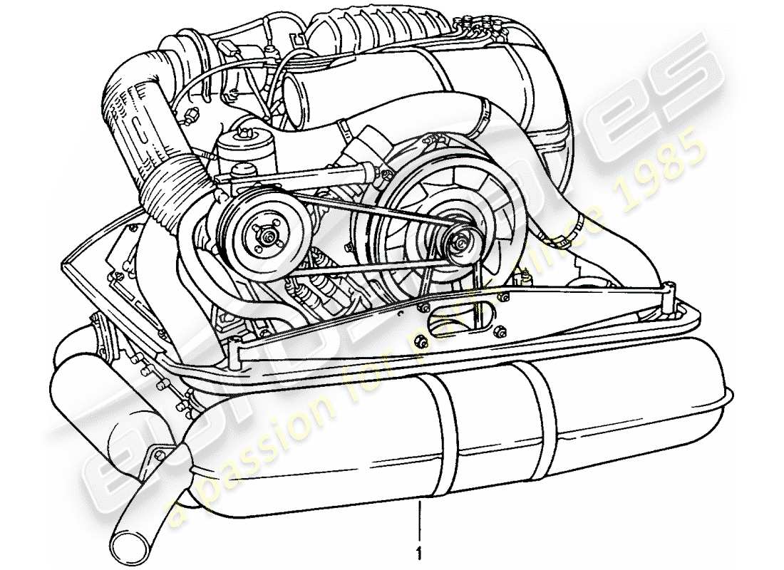 Porsche Replacement catalogue (1980) motor reconstruido Diagrama de piezas