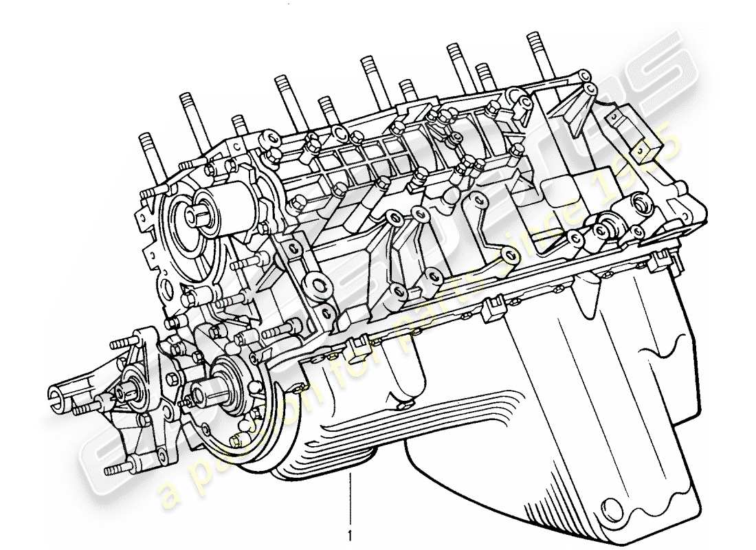 Porsche Replacement catalogue (1980) motor corto Diagrama de piezas